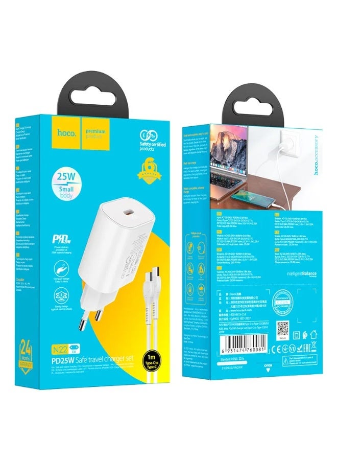 Hoco N22 PD25W charger set(Type-C to Type-C) - Image 5